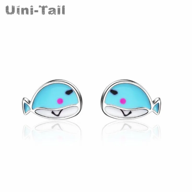Uini Tail Горячая новинка 925 Стерлинговое Серебро свежее голубое маленькое женское
