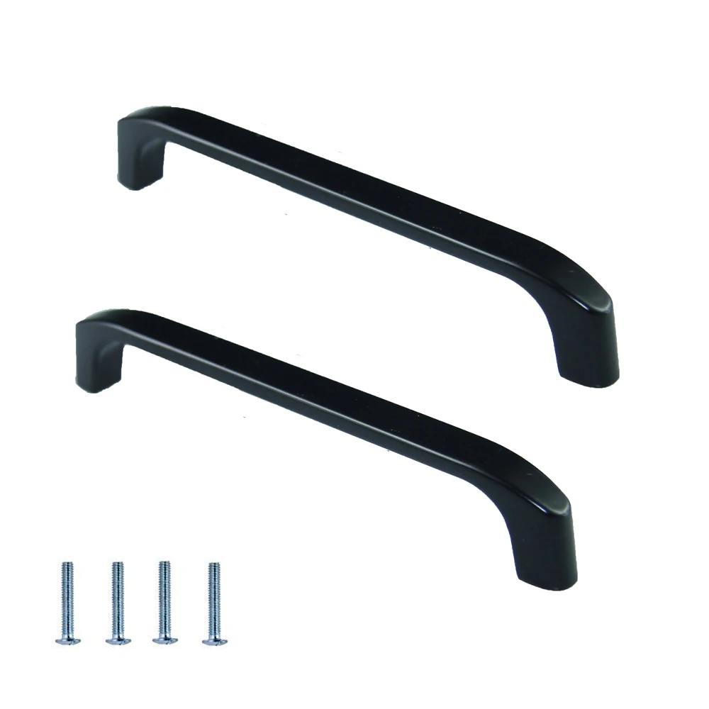 LWZH аппаратная ручка для шкафа 2-Pack дверная мебели ящика кухни черные винты в