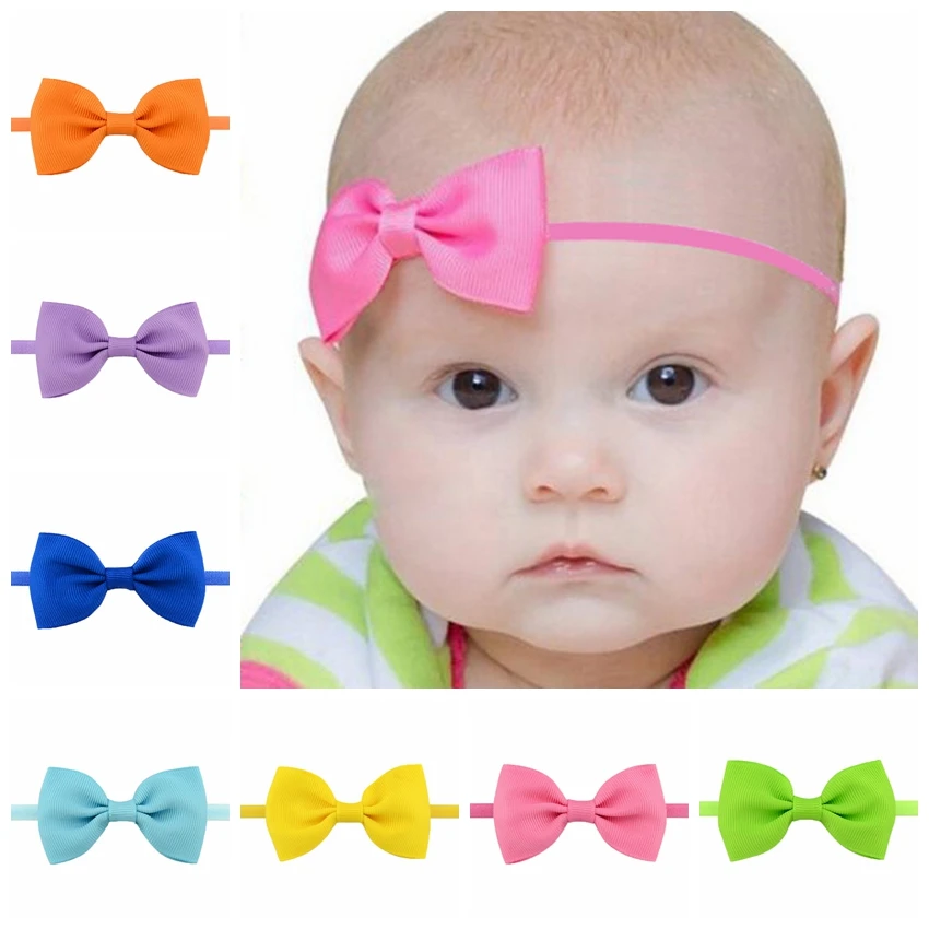 New Elastics Hair Headbands Ribbon mini Bows Headband Accessories for girls Wrap Hairband kids Headwear 20pcs/ lot | Детская одежда и