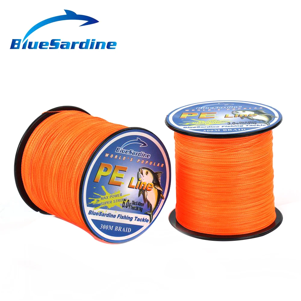 

Рыболовная плетеная леска BlueSardine, оранжевая, 300 м, 12-90lb
