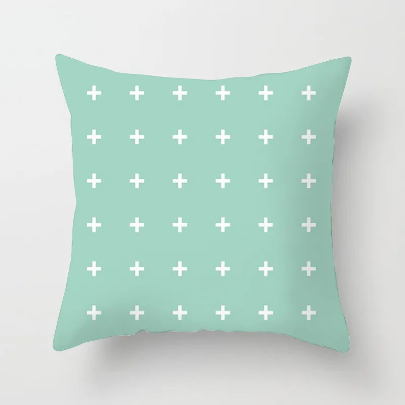 1PCS 45x45CM Green Series Cushion Cover Polyester Peach Skin Geometric Decorative Pillowcase for Sofa Bed Living Room Home Decor | Дом и сад