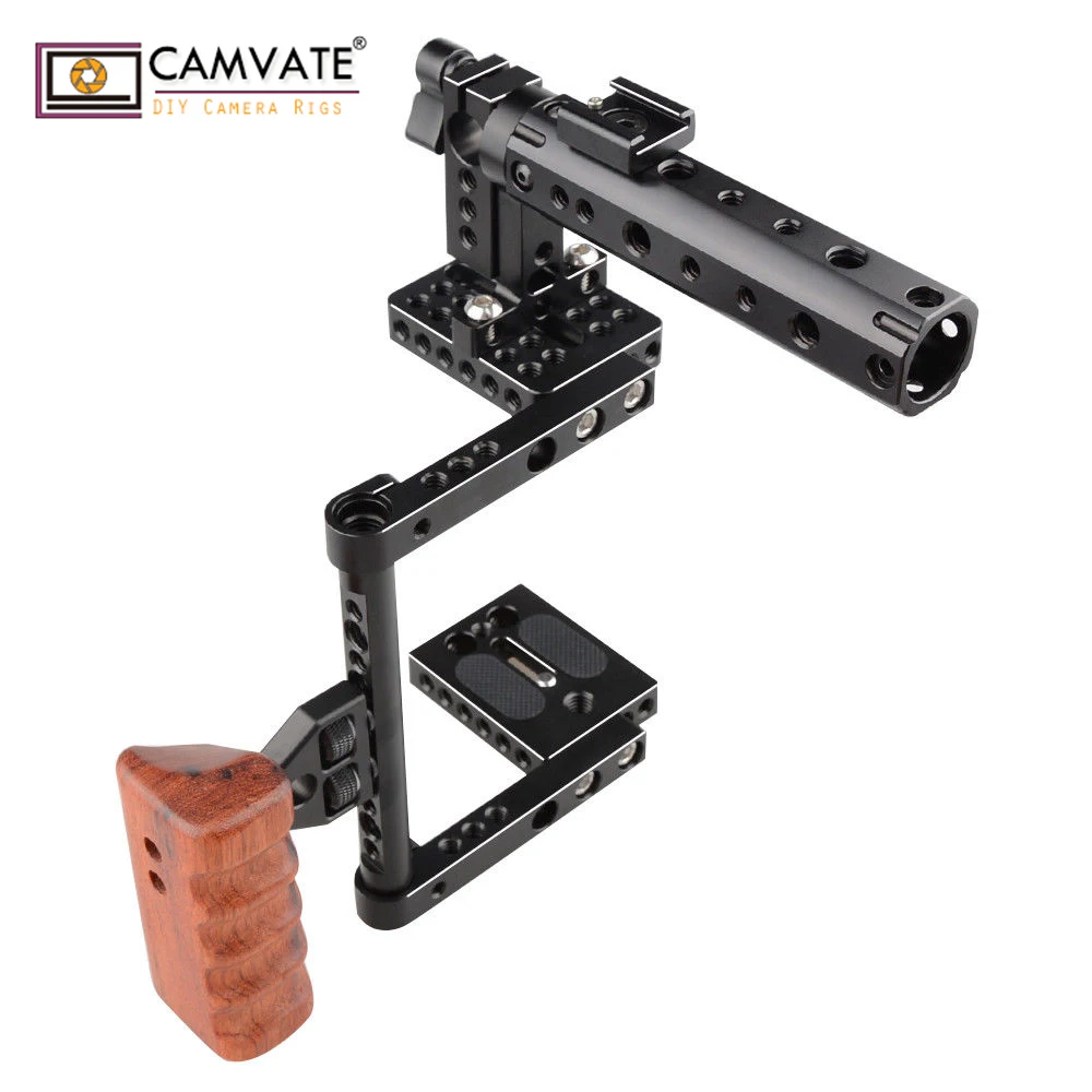 CAMVATE DSLR камера клетка с верхней ручкой деревянная ручка для 600D 70D 80D c12.5(правая рука) камера аксессуары для фотографии