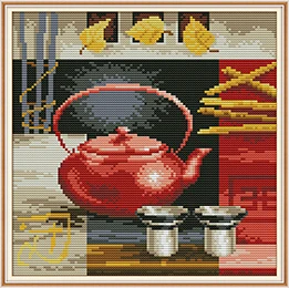Teapot And Teacup1 Набор для вышивания крестиком и чайной чашкой NKF, 11CT, 14CT, китайский Набор для вышивания крестиком, набор для домашнего декора - Цвет: Teapot And Teacup1