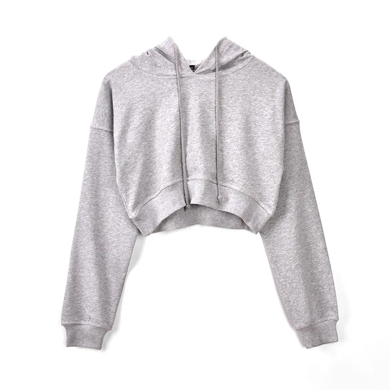 Hoodies Sweatshirt Women Harajuku Streetwear Crop Top Hoodie Fall 2018 Autumn Clothes Female Cotton Sweatshirts Женская одежда