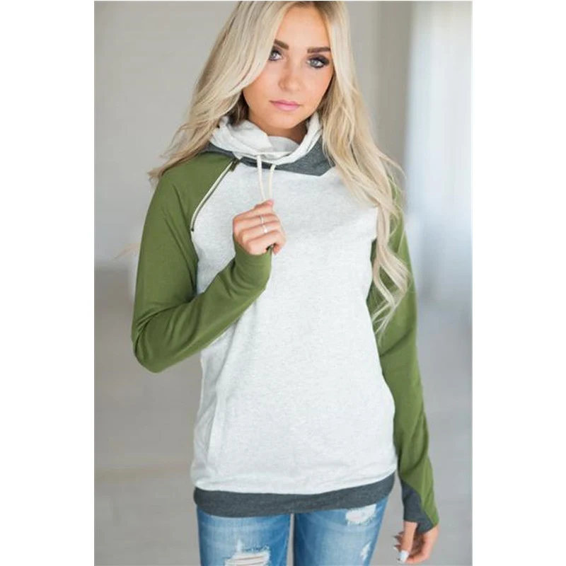 Новый стиль осенью 2017 женские толстовки с капюшоном в стиле пэчворк длинными