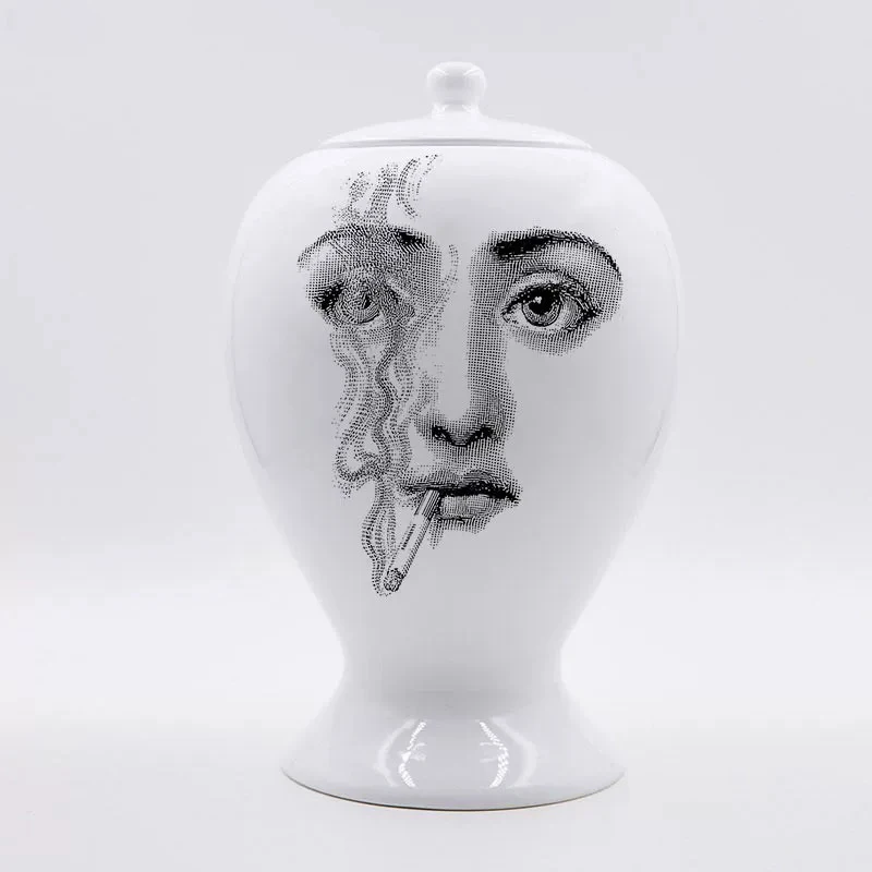 5 Креативный дизайн узор Италия Милан Розенталь Rosenthal Piero fornasetti ваза Гостиная Украшенные запечатывания фарфоровая ваза - Цвет: 5