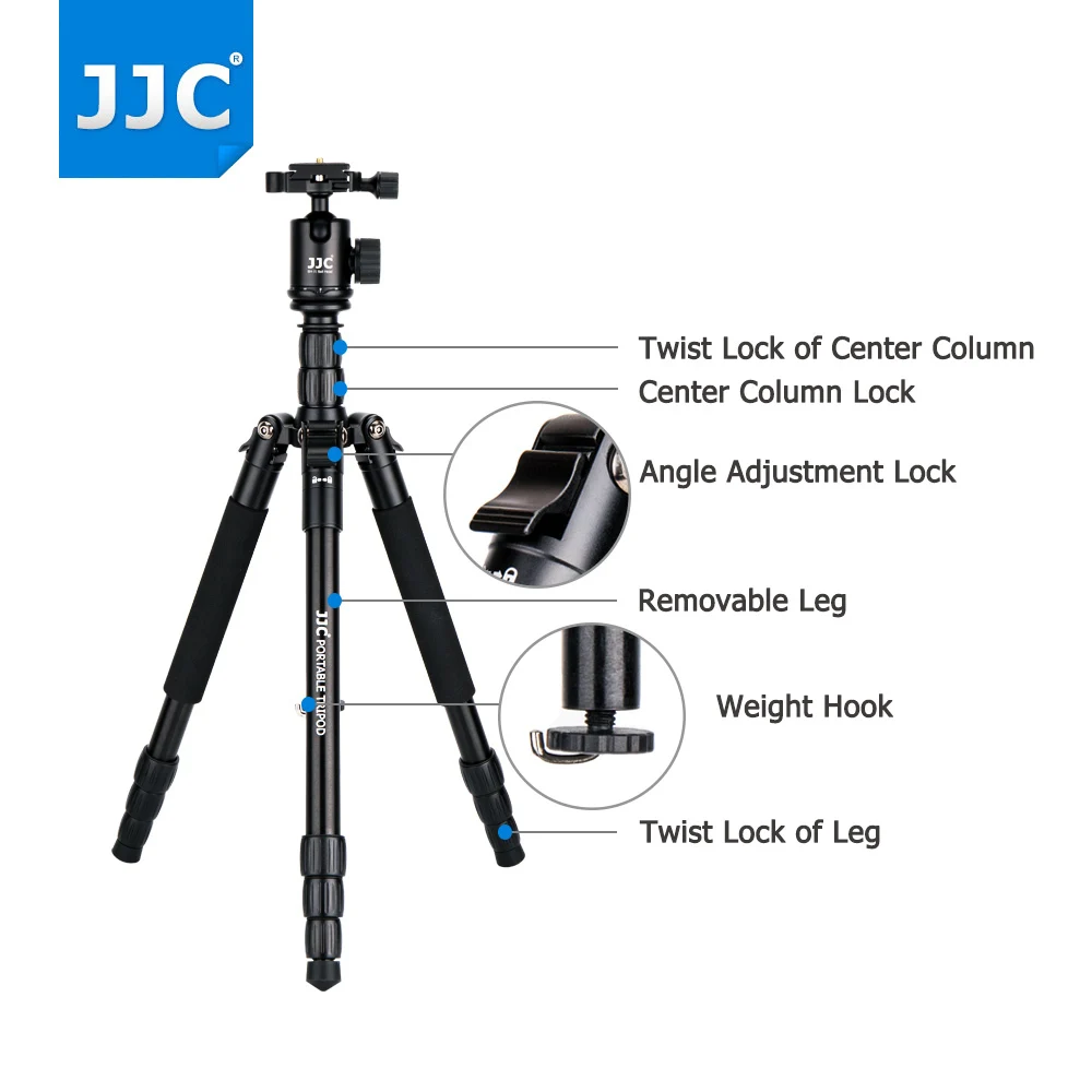 JJC DSLR камера штатив для Canon/Nikon/sony/Fujifilm/Olympus/Pentax/Panasonic держатель Гибкая подставка шаровая Головка портативный монопод