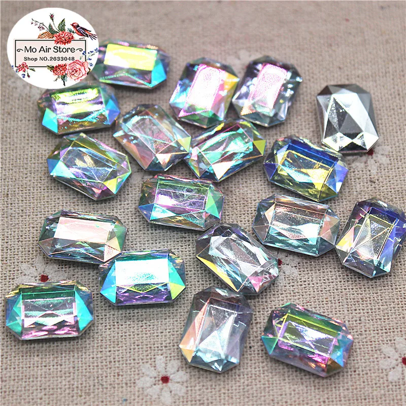 Прямоугольная прозрачная акриловая Стразы плоская спина кабошон художественное