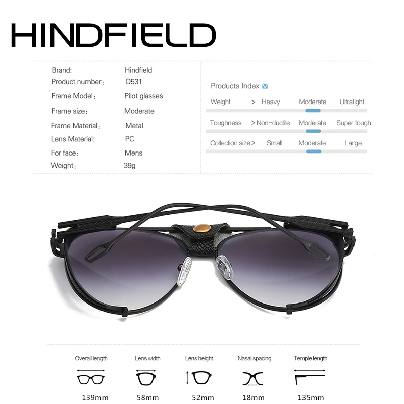 Hindfield солнцезащитные очки из искусственной кожи мужские брендовые дизайнерские