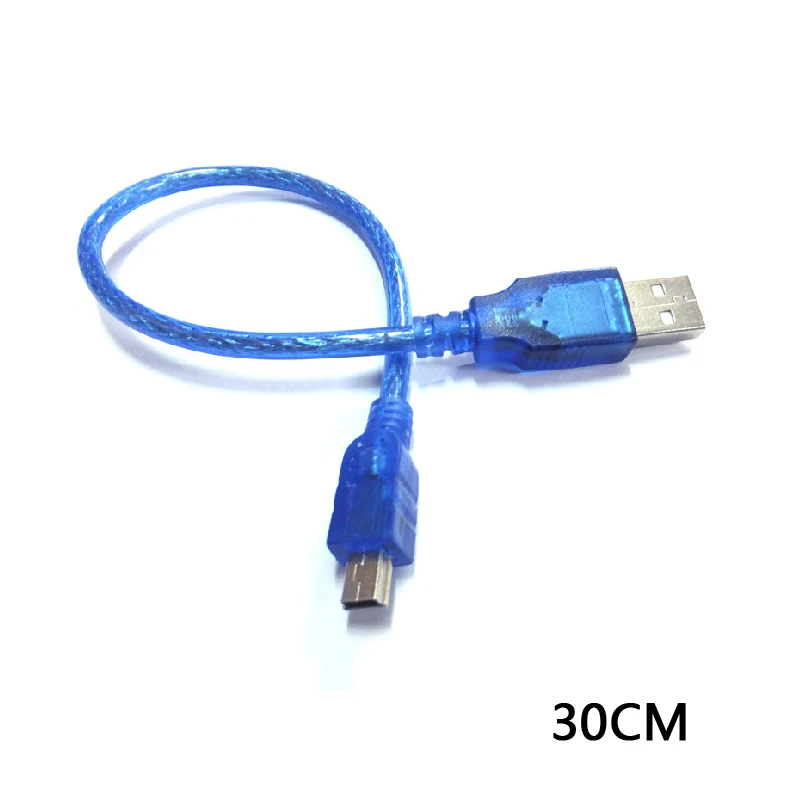0,3 м/1,5 м/3 м/5 м/10 м синий Высококачественный экранированный кабель USB 2,0 для Mini 5 pin M/M кабель для передачи данных A Male to 5P B Male для мобильных mp3 mp4 gps