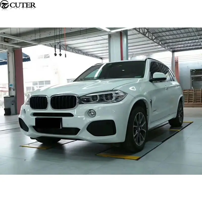 F15 X5 комплект кузова автомобиля FRP Неокрашенный Передний Задний бампер круглые