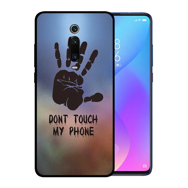 Soft Silicone Black Case for Xiaomi Redmi Note 8 Pro 7 6 K20 7A Durable Don't Touch My Phone Cover | Мобильные телефоны и