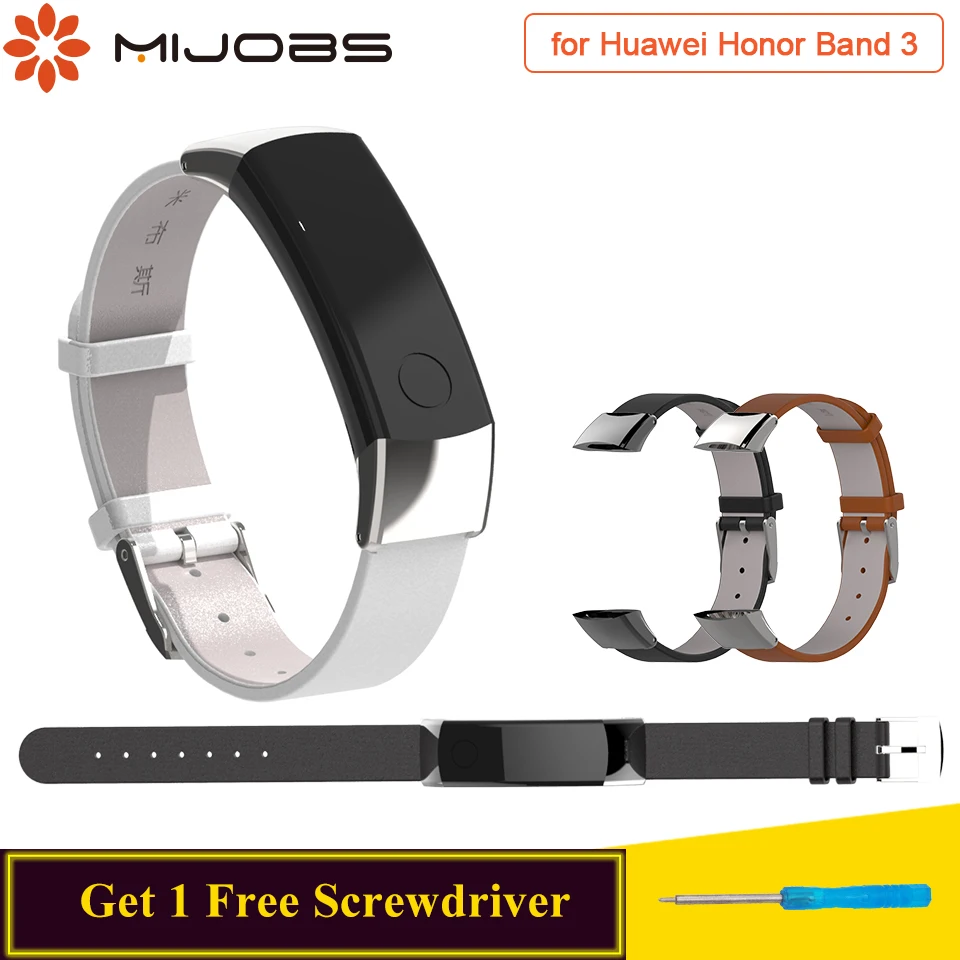 Mijobs ремешок из натуральной кожи для huawei Honor Band 3 ремешок для часов Браслет замена для Honor Band 3 ремешок, умный Браслет