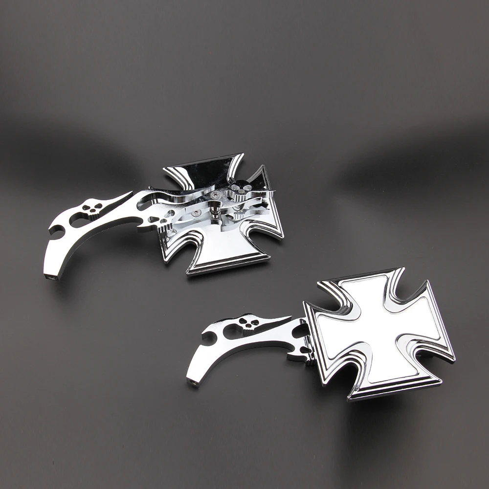 Зеркало на заказ из сплава для мотоцикла Maltese Cross Harley Honda Kawasaki Suzuki Yamaha All Cruiser Bikes