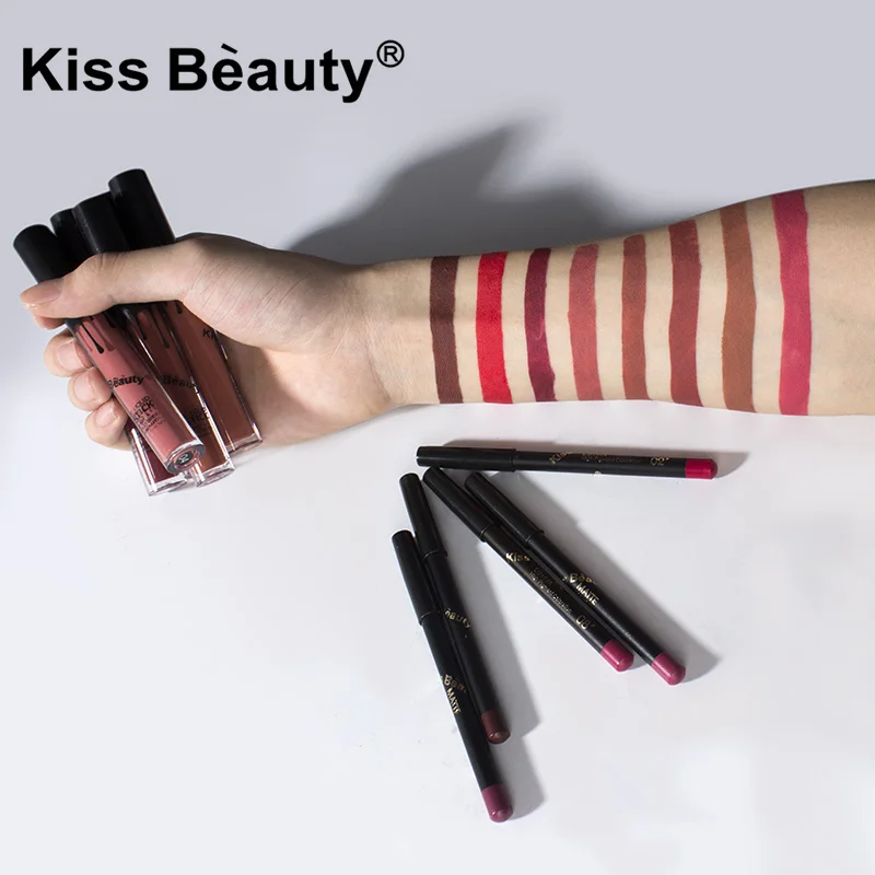 Kiss beauty maquiagem Матовая жидкая помада карандаш стойкий водонепроницаемый блеск для