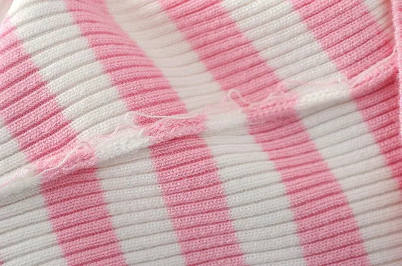 Momoluna, женский свитер, водолазка, в полоску, с буквенным принтом, Pull Femme, короткий рукав, вязаные свитера и пуловеры, Sueter Mujer