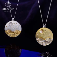 Lotus Fun, настоящее 925 пробы, серебро, натуральная оболочка, дизайнерские ювелирные украшения, подвеска "лунный свет", без цепи, аксессуары для женщин