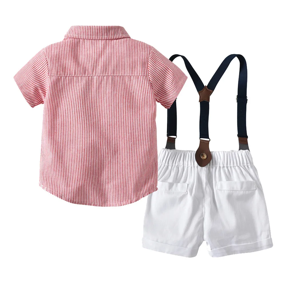 SAGACE Baby Boy Gentleman Outfit 3pcs Sets Bow Tie T-Shirt Tops+Shorts Overalls Outfits Clothes |