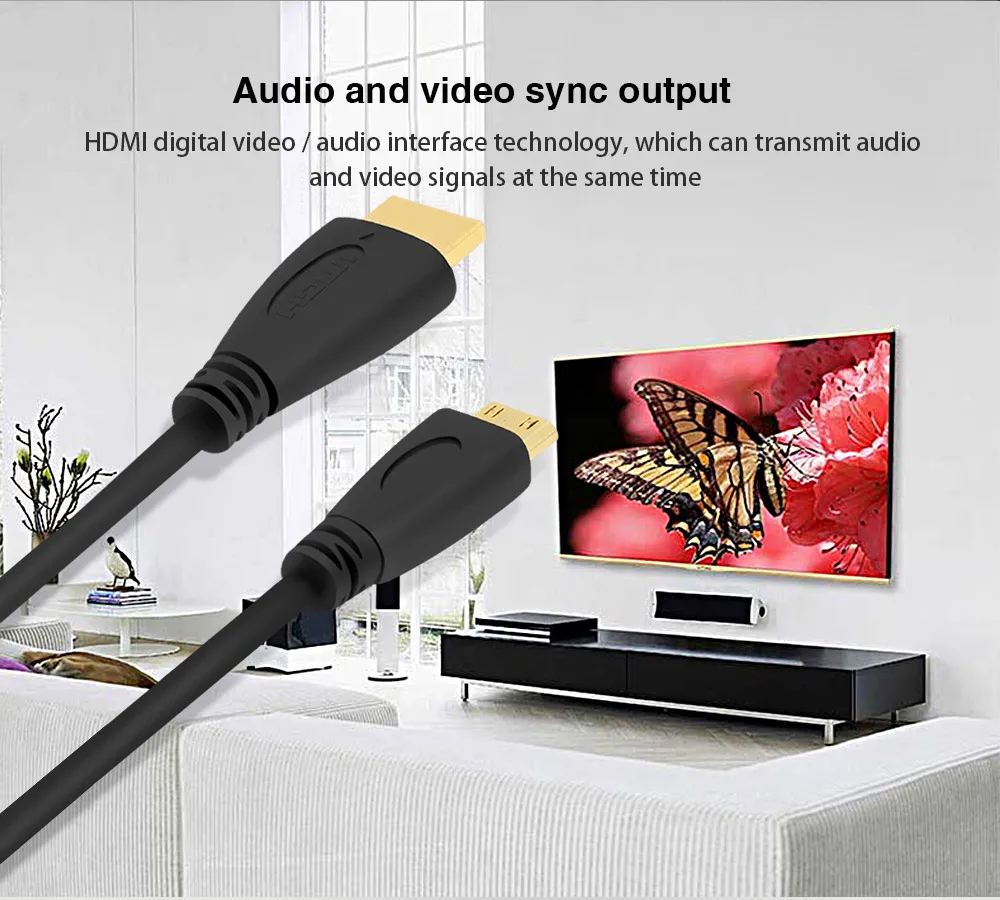Мини Кабель HDMI в 1 м 5 2 3 штекер 0 высококачественный кабель 4K 3D для планшета