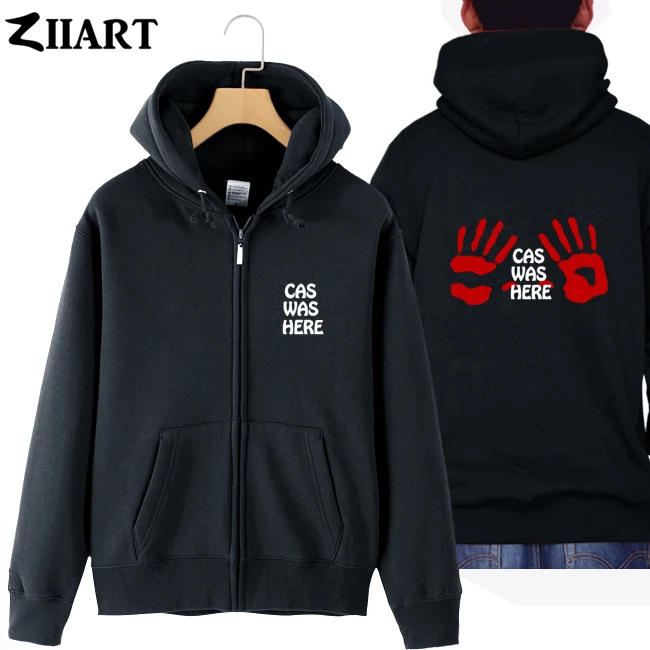 

Сверхъестественные ангельские с героями сериалов cas здесь красный handprinting парная Одежда для мальчиков человек мужская хлопковая толстовка ...