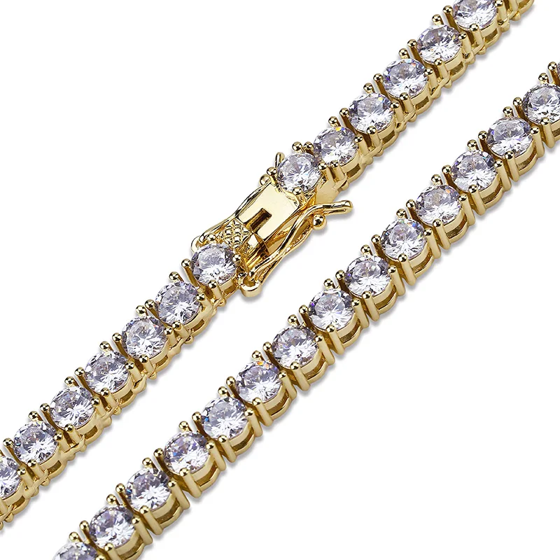 TOPGRILLZ 5 мм Iced Out Bling AAA Циркон 1 ряд теннисная цепочка Ожерелье для мужчин хип хоп ювелирные изделия Прямая поставка