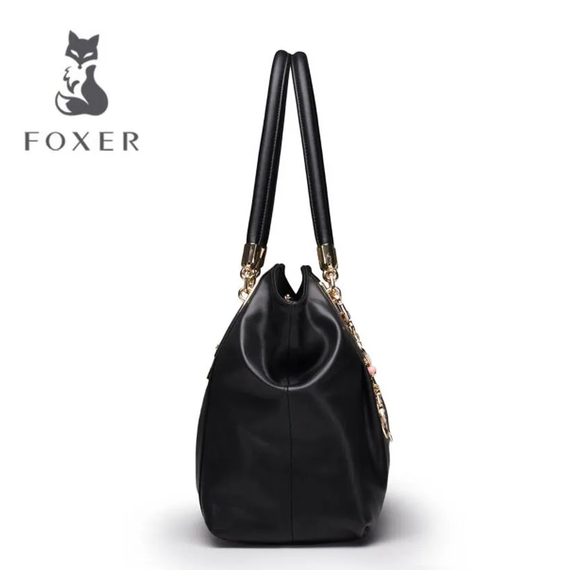 FOXER новые качественные женские сумки из натуральной кожи роскошные сумки женские сумки Дизайнерские Большие вместительные кожаные сумки через плечо