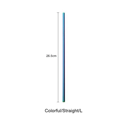 Colorful-Straight-L Скандинавские красочные 304 нержавеющая сталь питьевой соломинки многократного использования изогнутая металлическая соломинка Высокое качество трубка Офис Бар посуда для напитков аксессуары - Цвет: Colorful-Straight-L