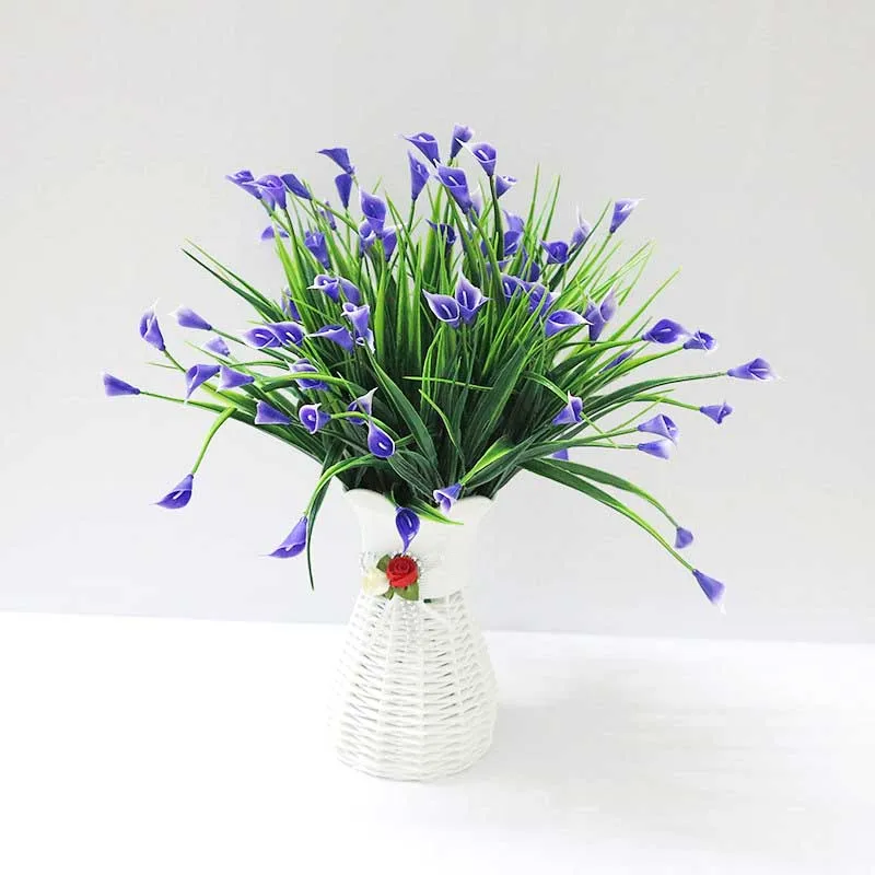 Искусственное растение Calla Lily цветы зеленая пластиковая трава искусственное