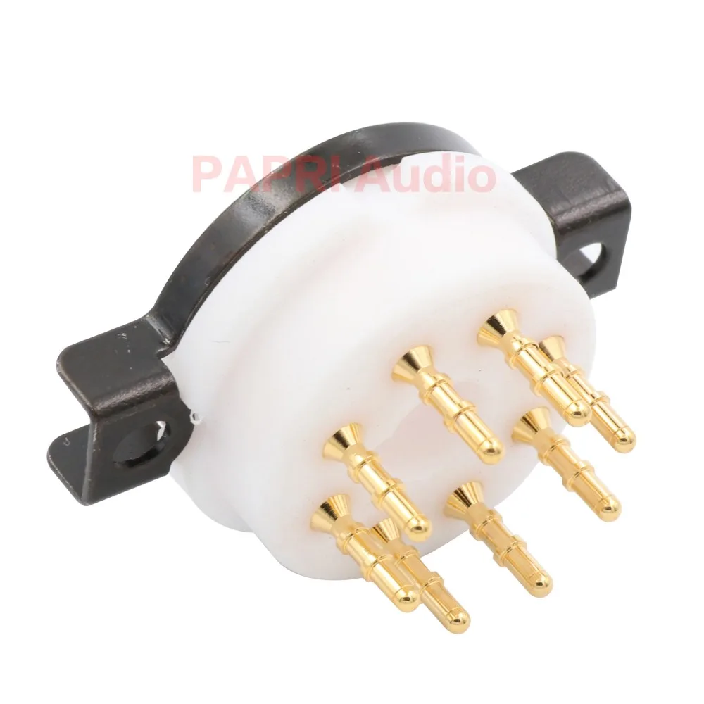 

10PCS CMC PTFE 8Pin Tube Socket K8A Gold Plated Brass Feet Vacuum Tube Audio DIY For KT88 KT66 EL34 6V6 6L6 274B CV81