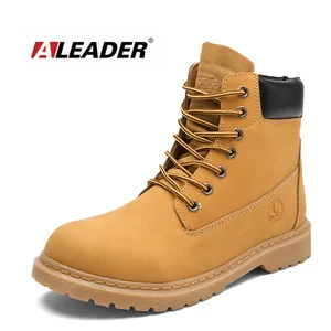 Мужские ботинки ALEADER, черные классические ботинки-дезерты на шнурках, для работы