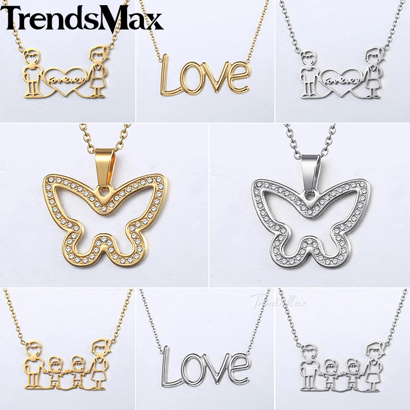 Ожерелье Trendsmax женское ожерелье из нержавеющей стали золотого цвета пара навеки