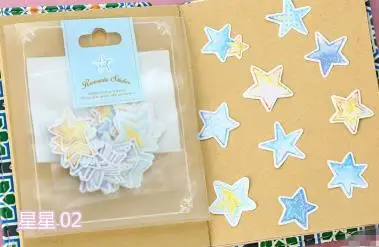 star 70 шт./лот, романтическая мини-бумажная наклейка, сумка, сделай сам, дневник, планировщик, декоративная наклейка, альбом, скрапбукинг, кавайные канцелярские принадлежности - Цвет: star