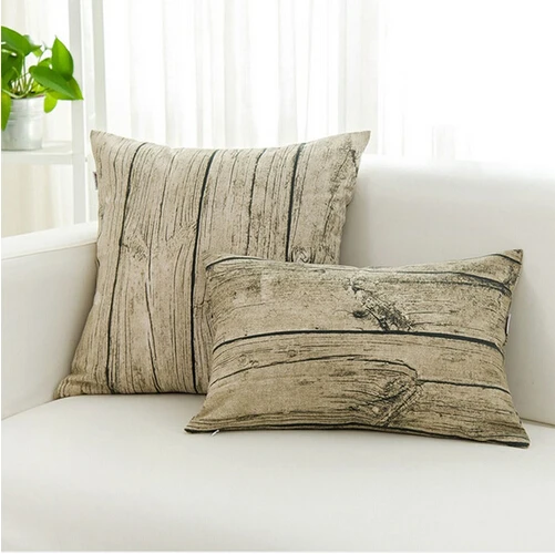 

Винтажные чехлы на диванные подушки с деревянными линиями, офисные подушки для дивана, коры для дерева, поясничная подушка для автомобиля, ч...