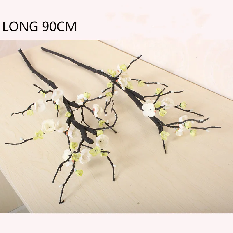 

Home Decorative Wedding Wreath Fake Plants Tree Branch Silk Artificial Plum Blossom Flowers