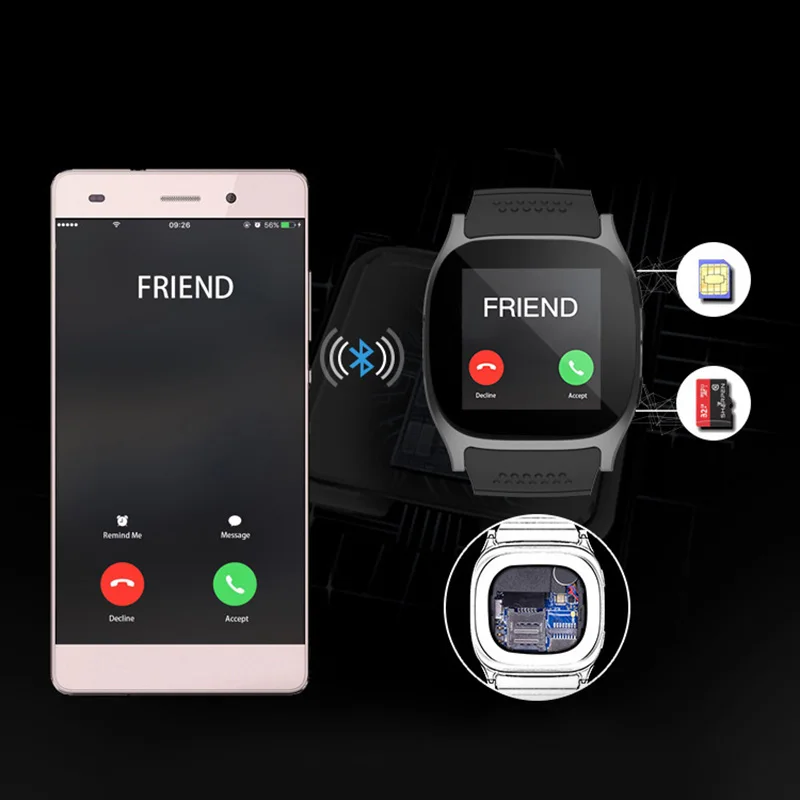 Умные часы с Bluetooth Телефон Mate SIM FM шагомер спортивный Смарт-часы для Android IOS iPhone Samsung