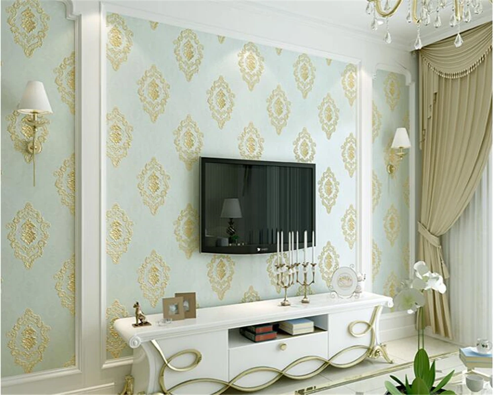 

beibehang Jane European luxury nonwoven wall paper high-end living room bedroom TV background 3D papel de parede 3d wallpaper
