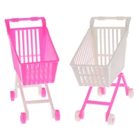 childrens toys mini shopping cart toy doll accessories gifts for kids pink white random color