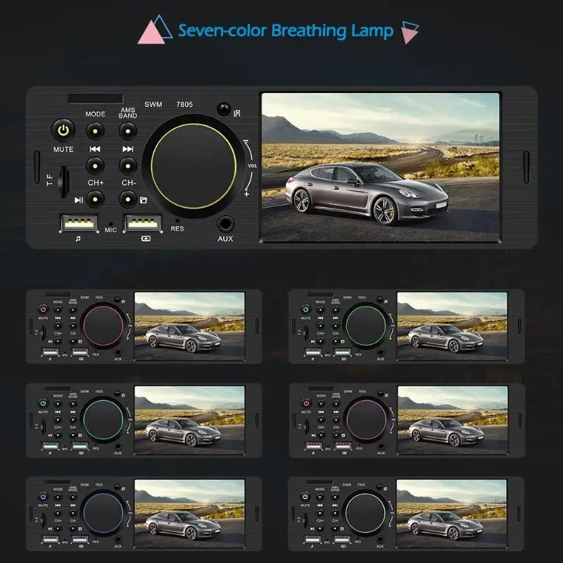 Автоматическая SWM 7805 1 DIN Автомобильная стерео 4,1 дюймов Bluetooth USB радио головное устройство с поддержкой камеры заднего вида