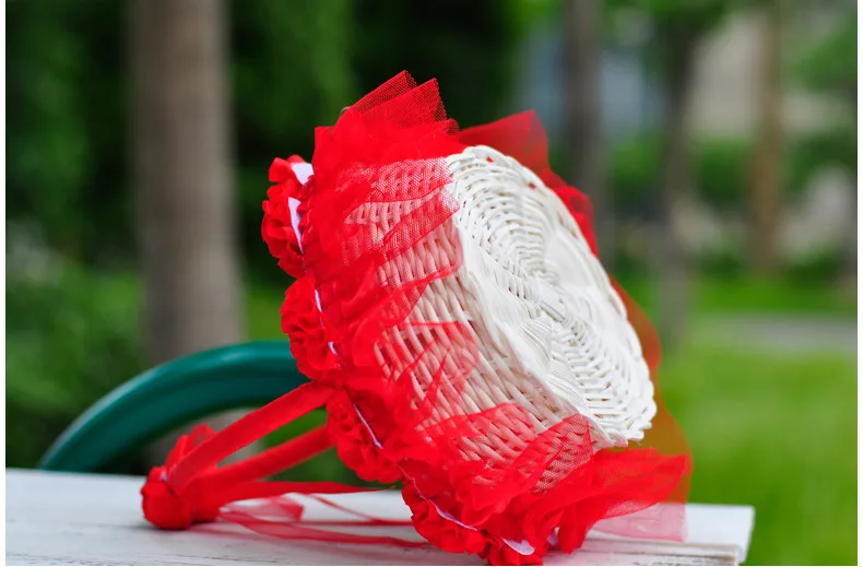 3D красные цветочные украшения Цветочная корзина для свадебной церемонии