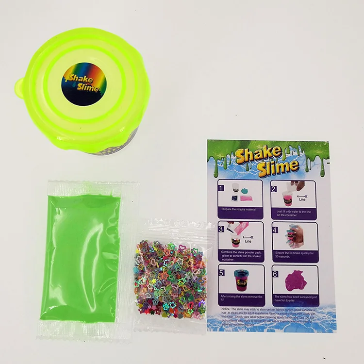 Зеленый Shake Slime, полимерная глина, магический песок, принадлежности для слизи, порошок, блеск, встряхивание, сделай сам, просто добавьте воду, слизи, комплект для детей, рождественский подарок - Цвет: Зеленый