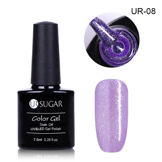 UR-08 Ur Sugar песочный сахарный гель, цветной градиентный Гель-лак для ногтей, блестящий УФ-Гель-лак, 7,5 мл, замачиваемый светодиодный Гель-лак для дизайна ногтей - Цвет: UR-08
