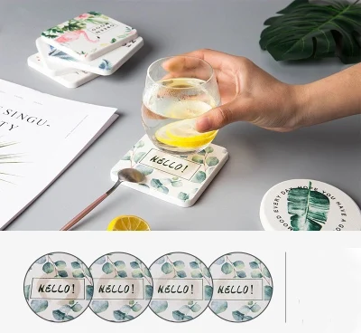 Natural Diatom Mud Creative Coaster Japanese Cartoon Insulation Mat Mug Slip Can Be Customized | Дом и сад