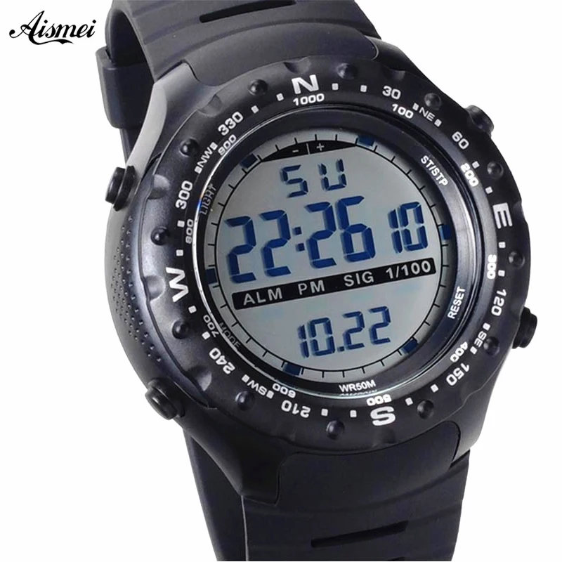 Мужские спортивные часы с будильником для плавания от бренда Aismei повседневные