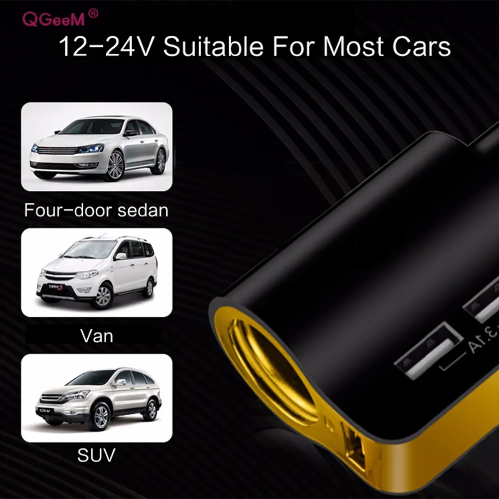 Автомобильное зарядное устройство QGeeM с 3 USB портами 1 А 5 в постоянного тока|charger