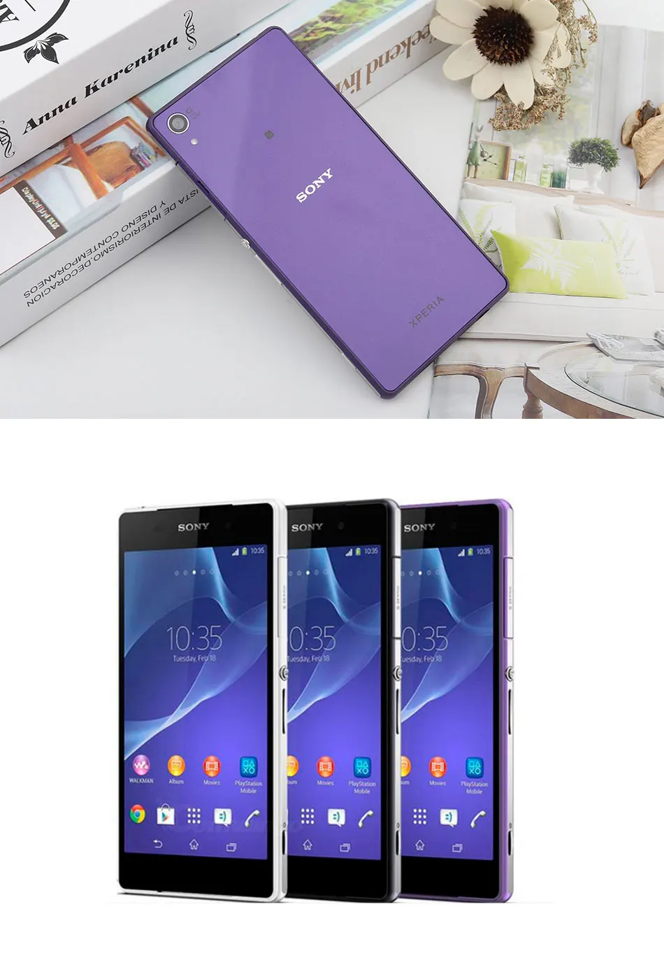 Мобильный телефон sony Xperia Z2 D6503 LTE, 5,2 дюймов, 3 Гб ОЗУ, 16 Гб ПЗУ, Android, fm-радио, аккумулятор 3200 мАч, сотовый телефон