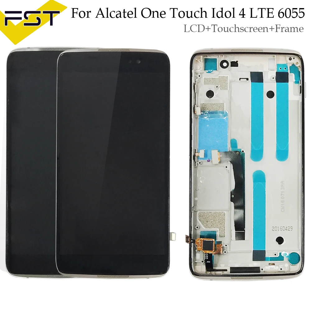 ЖК дисплей + дигитайзер сенсорного экрана с рамкой для Alcatel One Touch Idol 4 LTE 6055 OT6055 6055P