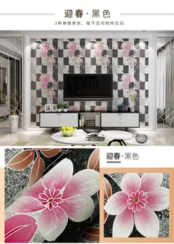 New European Deep Embossed Waterproof Flower Wall Paper 3d Peel And Stick Contact Paper Livign Room Home Decor Bedroom