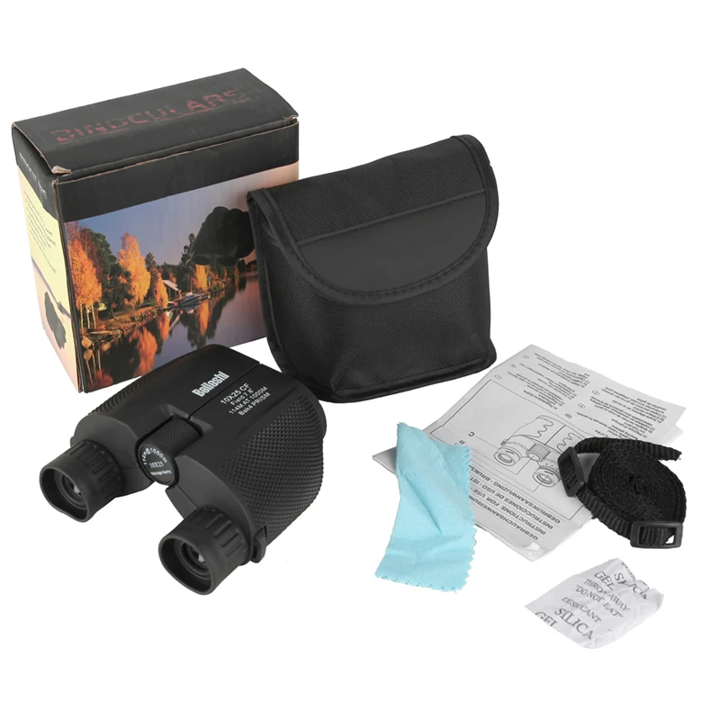 Бинокль 10X25 компактный мощный миниатюрный телескоп с сумкой для переноски шейный