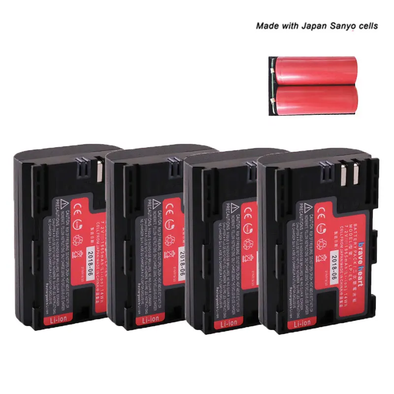 5x Япония Sanyo батарея LP-E6 LPE6 LP E6 E6N Аккумулятор для камеры Canon DSLR EOS 5D Mark II Mark III 60D 60Da 7D 70D 6D - Цвет: 4battery