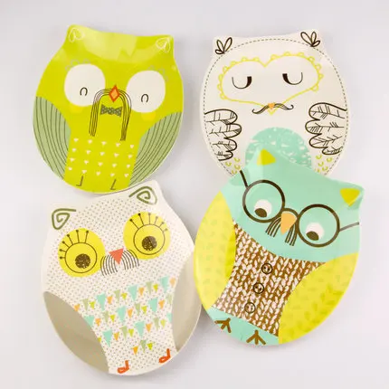 Тарелка для завтрака тарелка с тусклой сумкой и креативные мультфильмы Сова